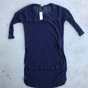 Anthropologie Pure + Good Navy Knit Tunic Top, NWT